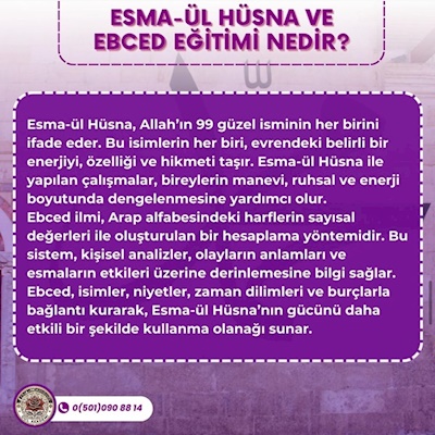 EBCED EĞİTİMİ İLE ESMA-ÜL HÜSNA